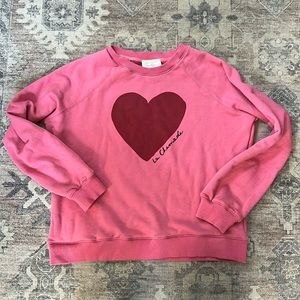 Sezane inspired pink heart sweatshirt (Not Sezane!)